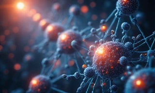 A stylized abstract representation of scientific research, with interconnected molecular structures and data points, symbolizing innovation.
